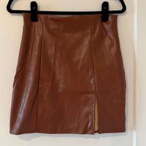 Faux Leather Mini Skirt